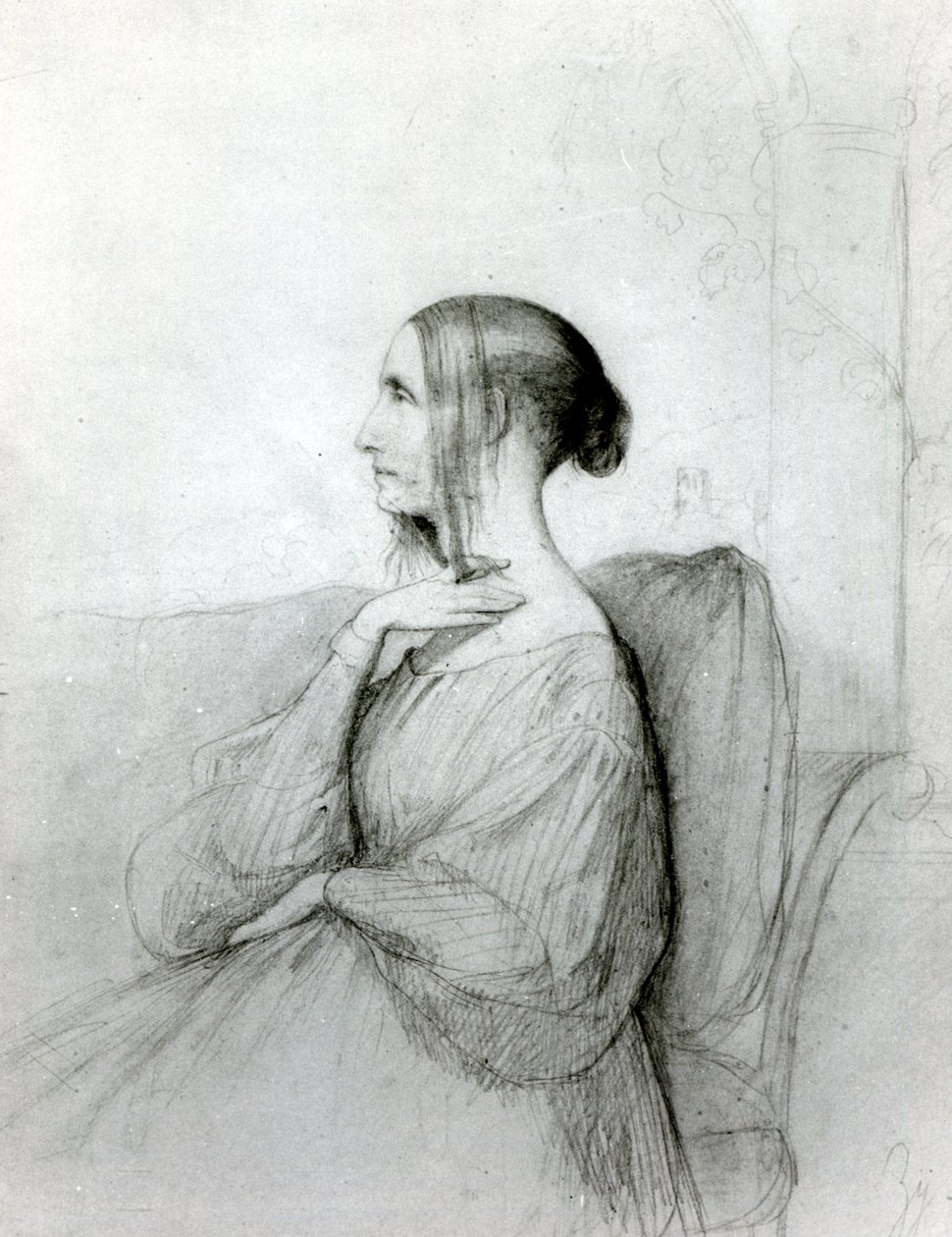 Portrett av Marie d'Agoult (1805-76) av Henri Lehmann