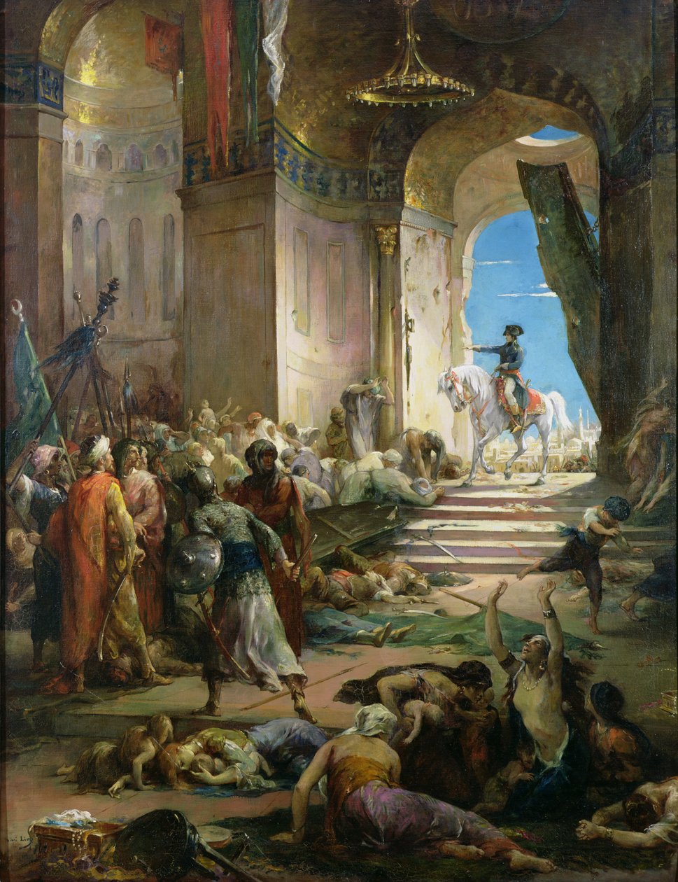 Napoleon Bonaparte (1769-1821) i den store moskeen i Kairo av Henri Leopold Levy