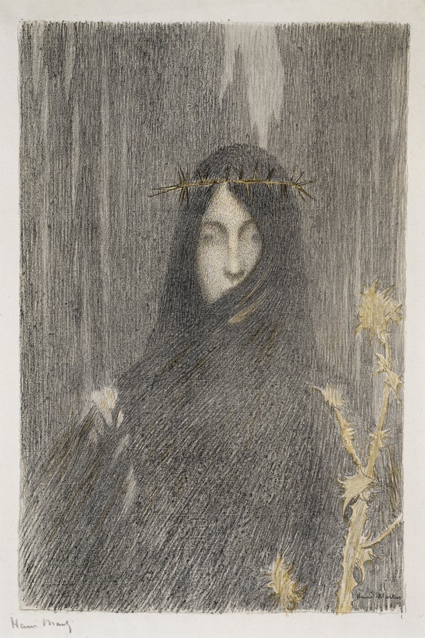Tete de femme (Hoved av en kvinne), 1897 (litografi i farger) av Henri Martin