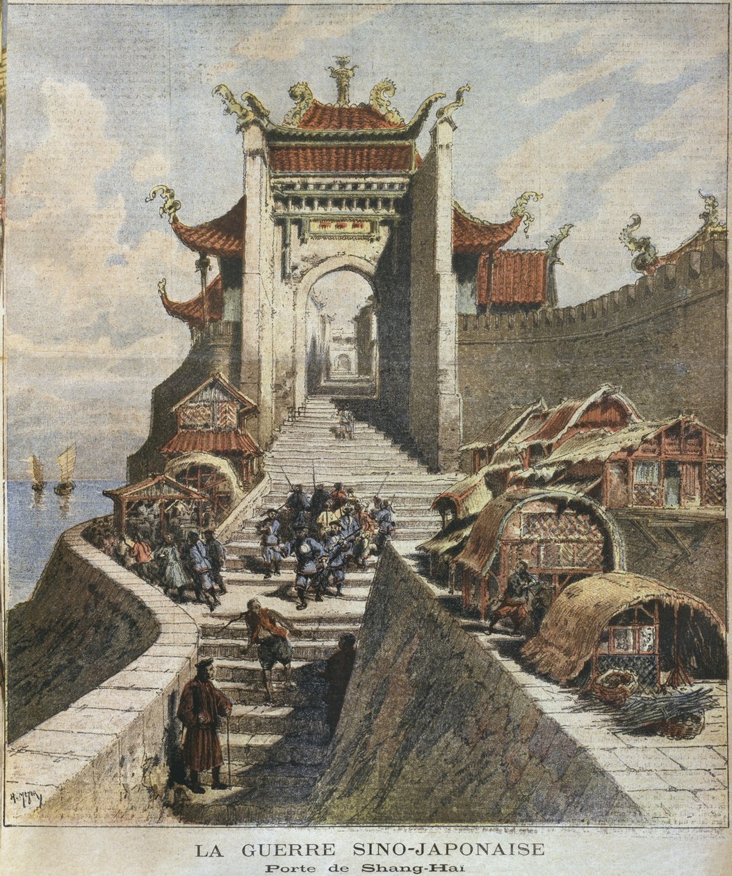 Sino-japansk krig, Shanghai-porten, illustrasjon fra 