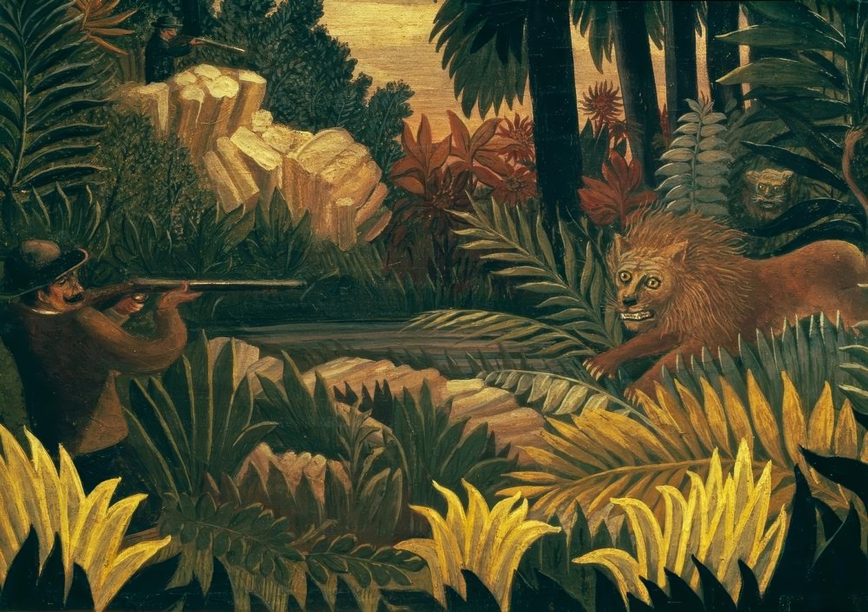 Løvejakten av Henri Rousseau