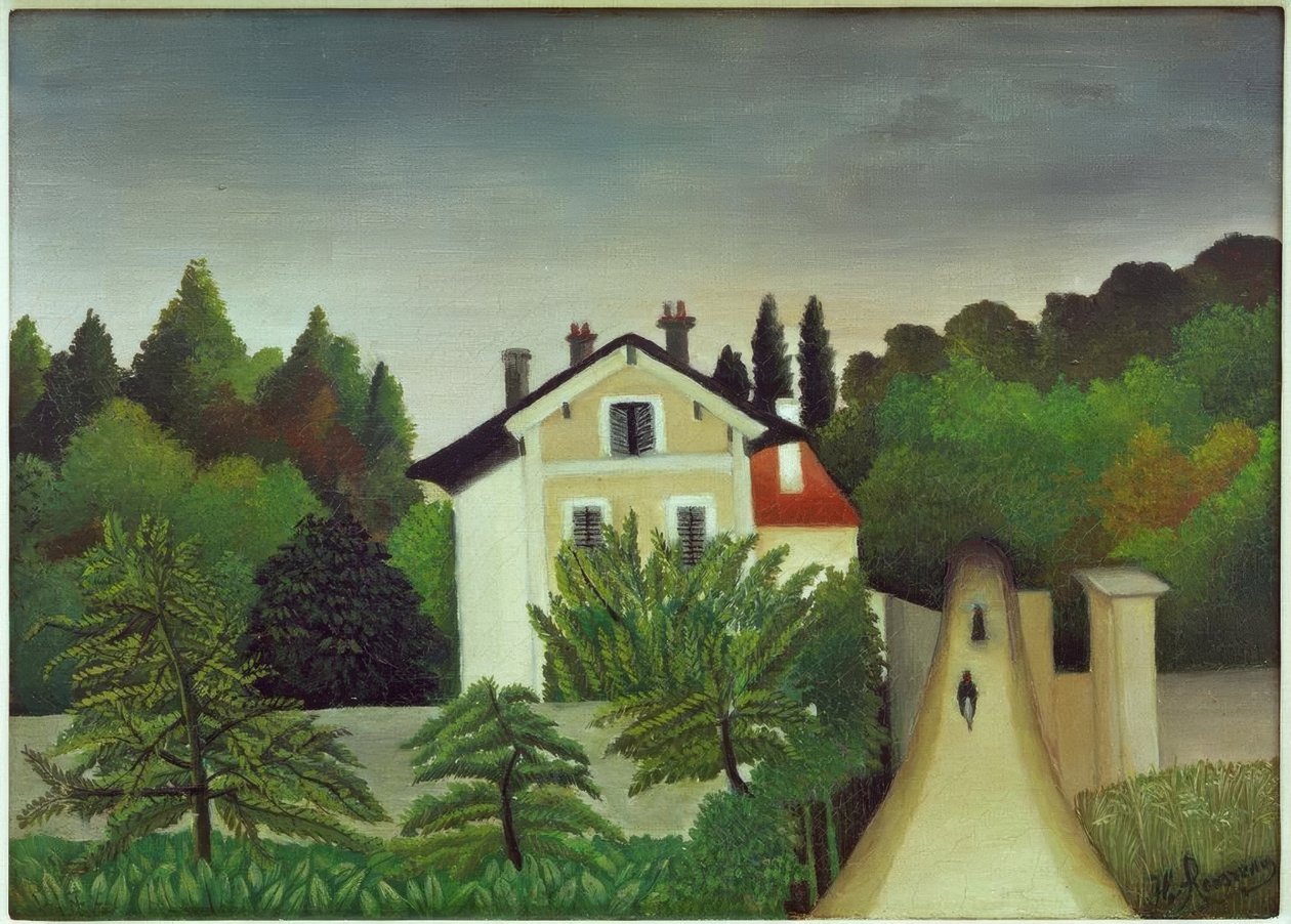 Landskap tatt på bredden av Oise, Chaponv-territoriet av Henri Rousseau