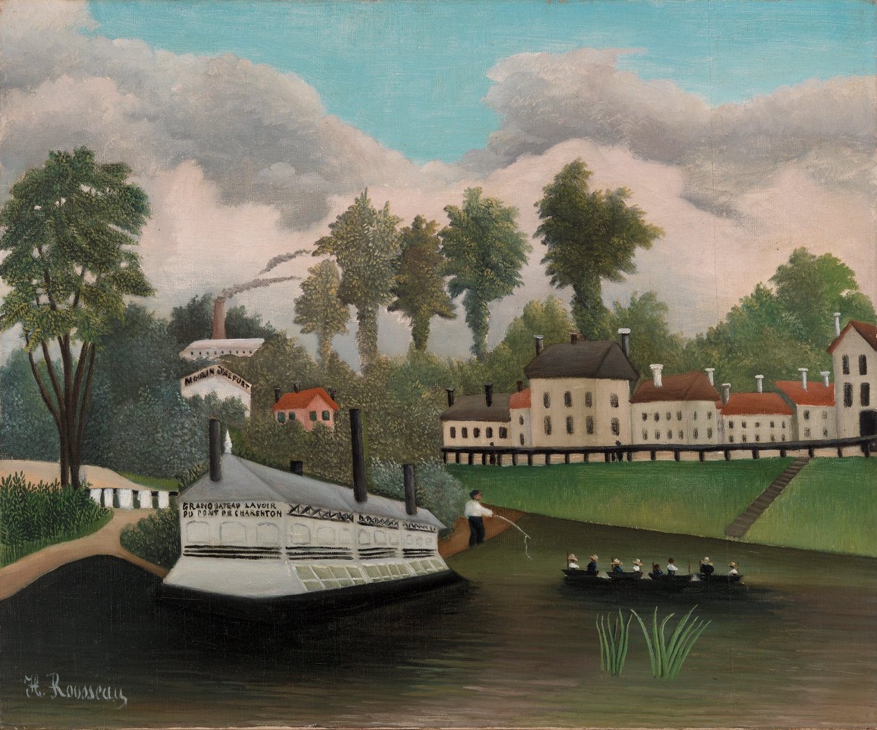 Klesvaskbåten i Pont de Charenton av Henri Rousseau