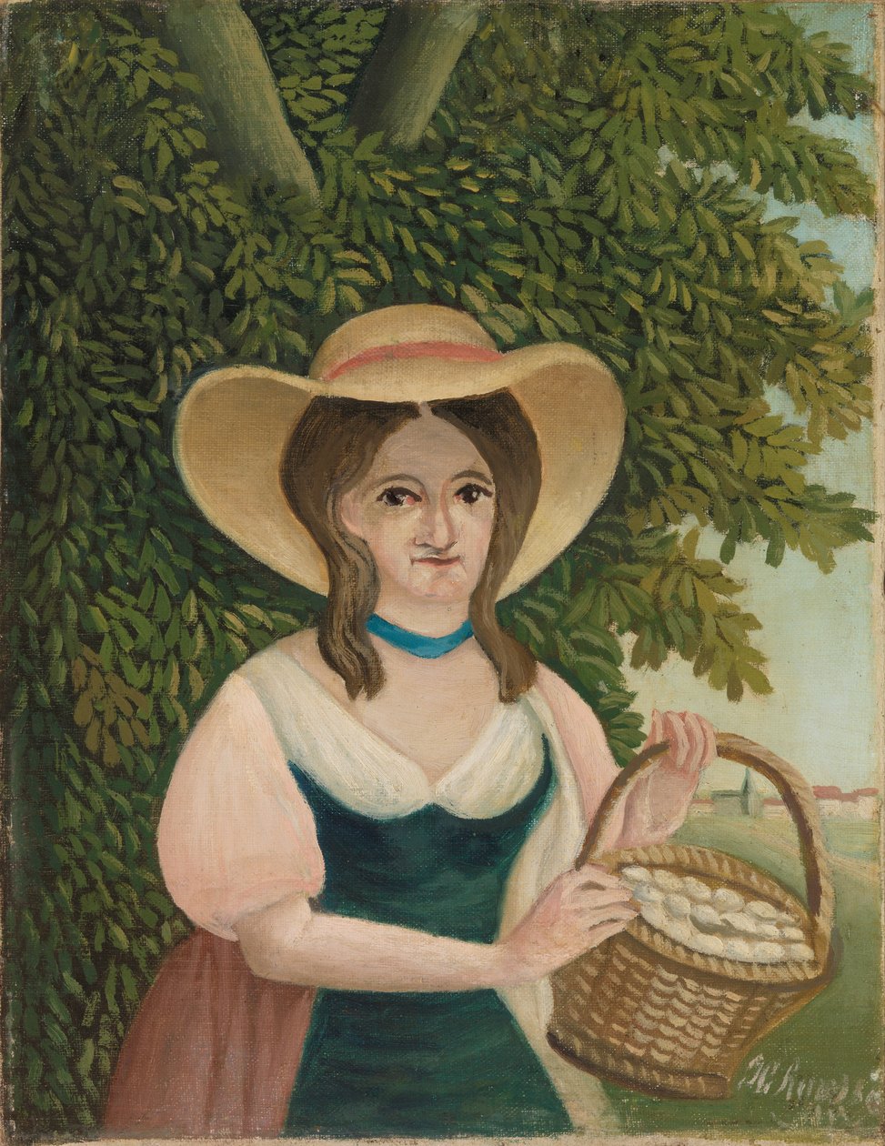 Kvinne med kurv med egg av Henri Rousseau