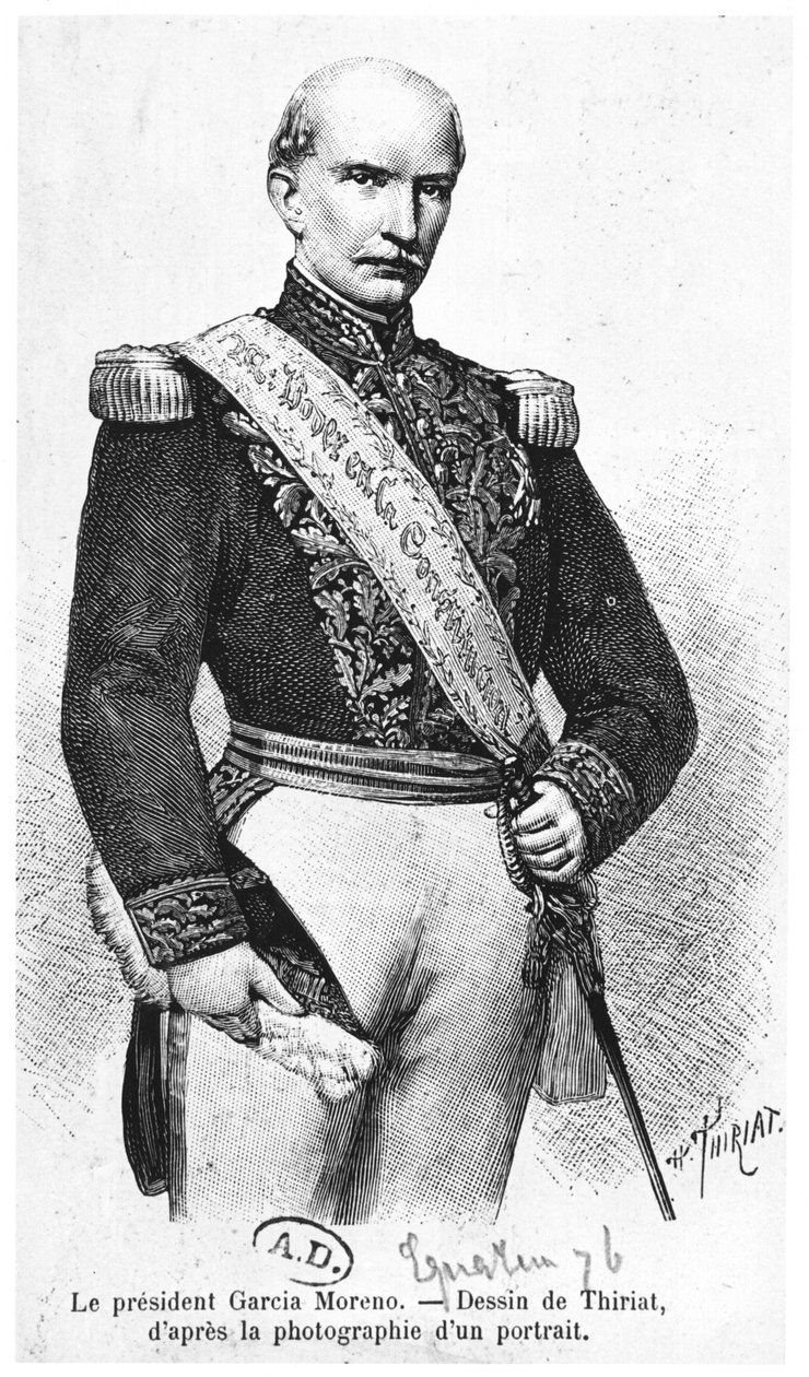 Gabriel Garcia Moreno (1821-75) president i Ecuador av Henri Thiriat
