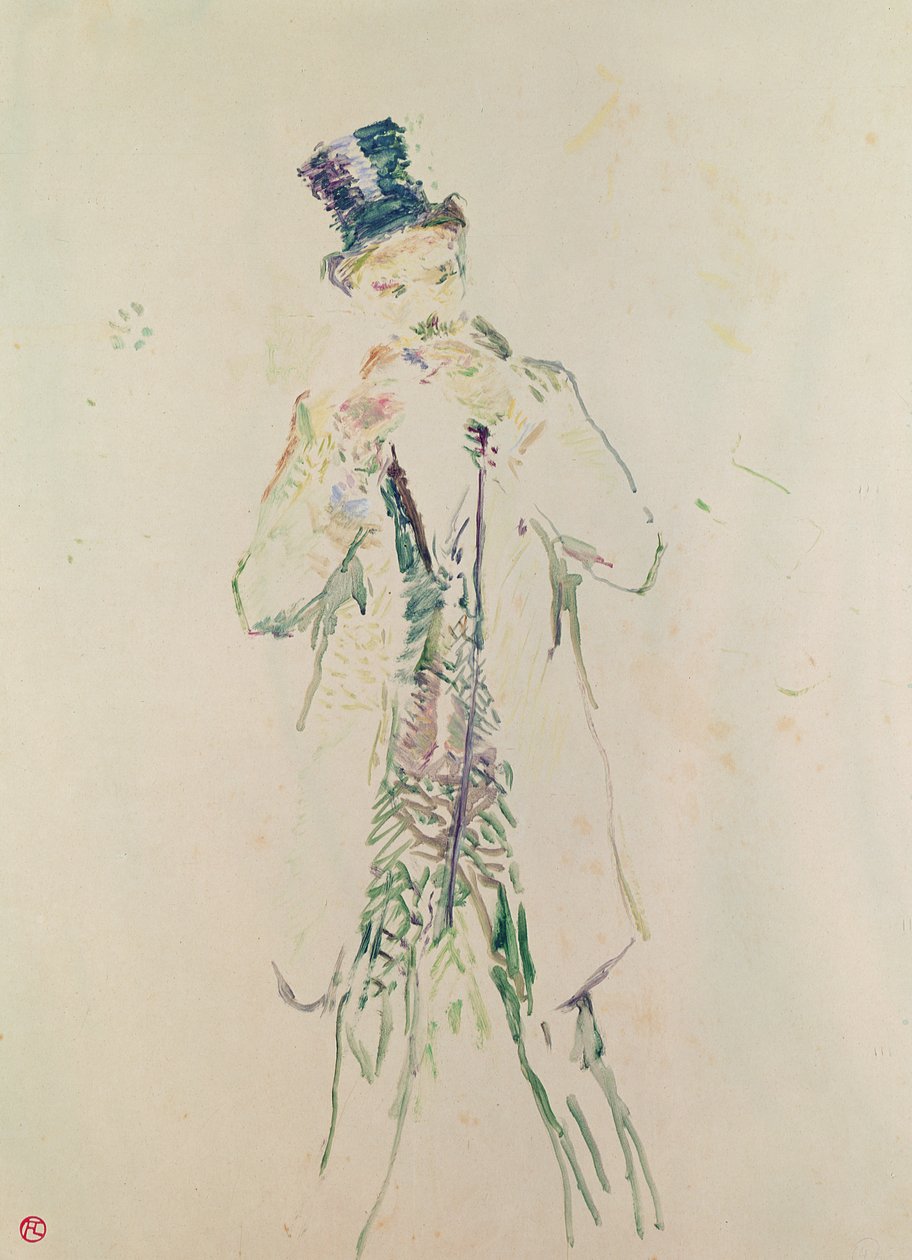 A Standing Gentleman Lighting his Cigar, 1885 (olje på tre) av Henri de Toulouse Lautrec