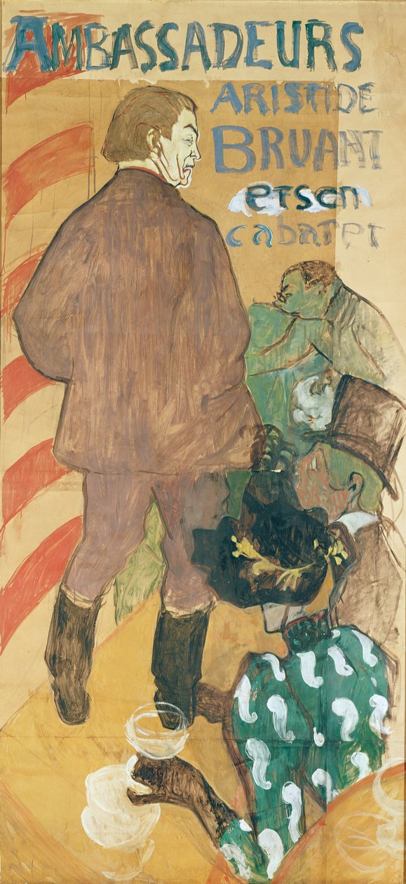 Ambassadeurs, Aristide Bruant et hans kabaret, 1892 (olje på kort) av Henri de Toulouse Lautrec