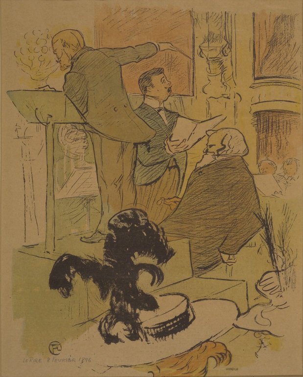 Ambroise Thomas Assistant på en øvelse av Francoise de Rimini fra La Rire av Henri de Toulouse Lautrec