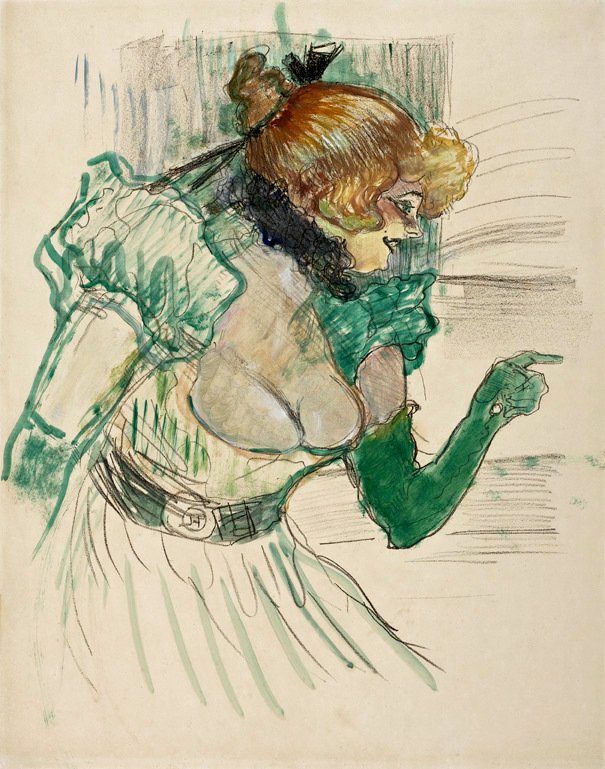 Artist med grønne hansker av Henri de Toulouse Lautrec