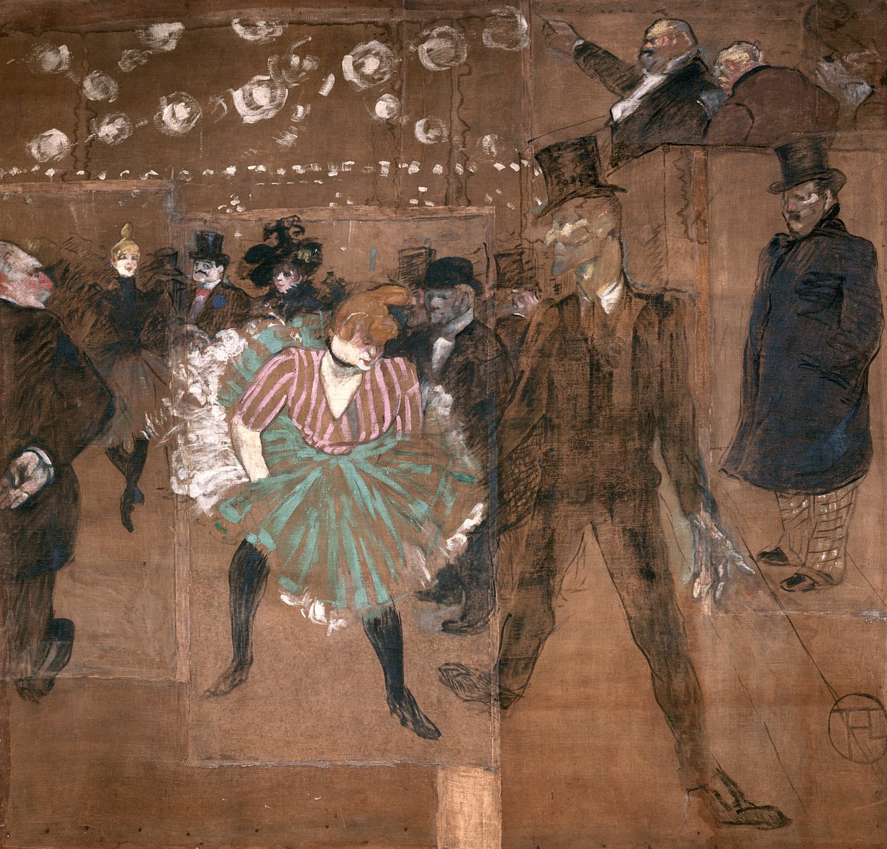 Dans på Moulin Rouge: La Goulue (1870-1927) og Valentin le Desosse (1843-1907) 1895 av Henri de Toulouse Lautrec