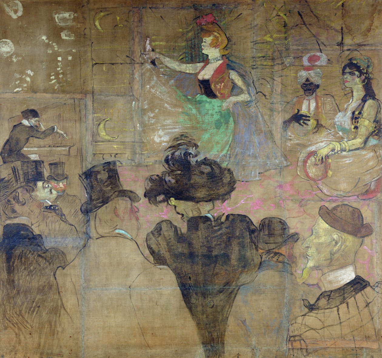 Dans på Moulin Rouge: La Goulue, 1895 av Henri de Toulouse Lautrec
