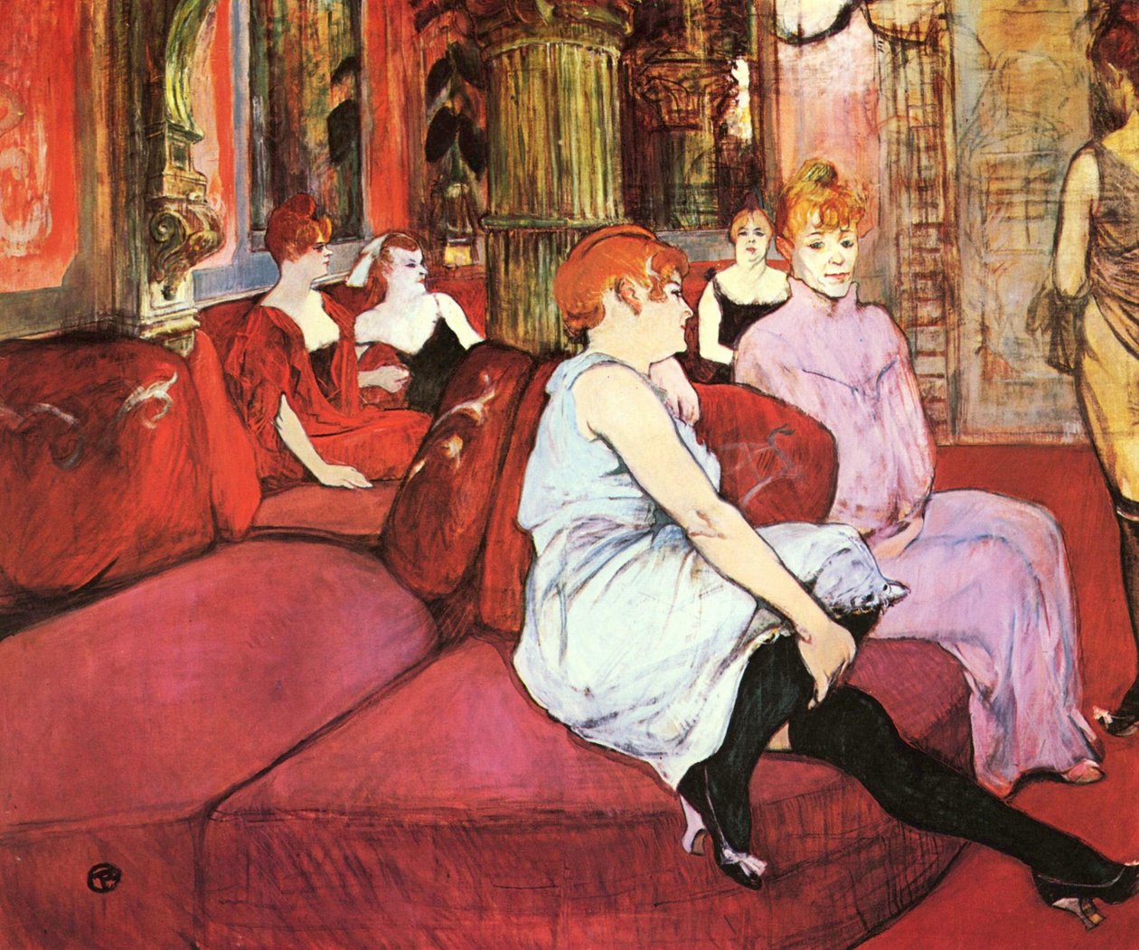 Der Salon in der Rue des Moulins av Henri de Toulouse Lautrec