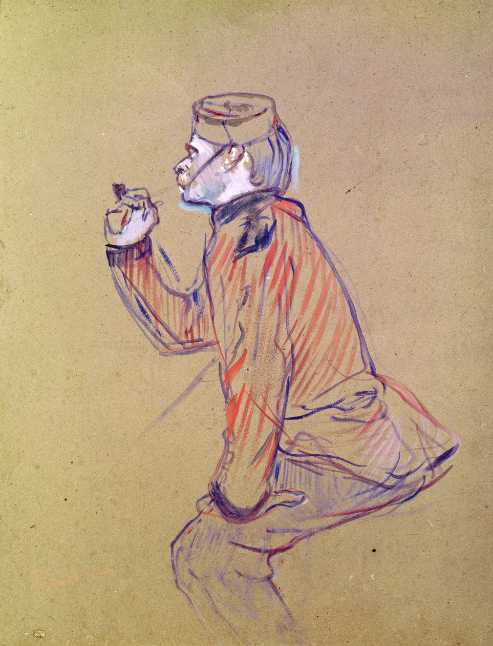 Engelsk soldat som røyker en pipe, 1898 (oljekort) av Henri de Toulouse Lautrec
