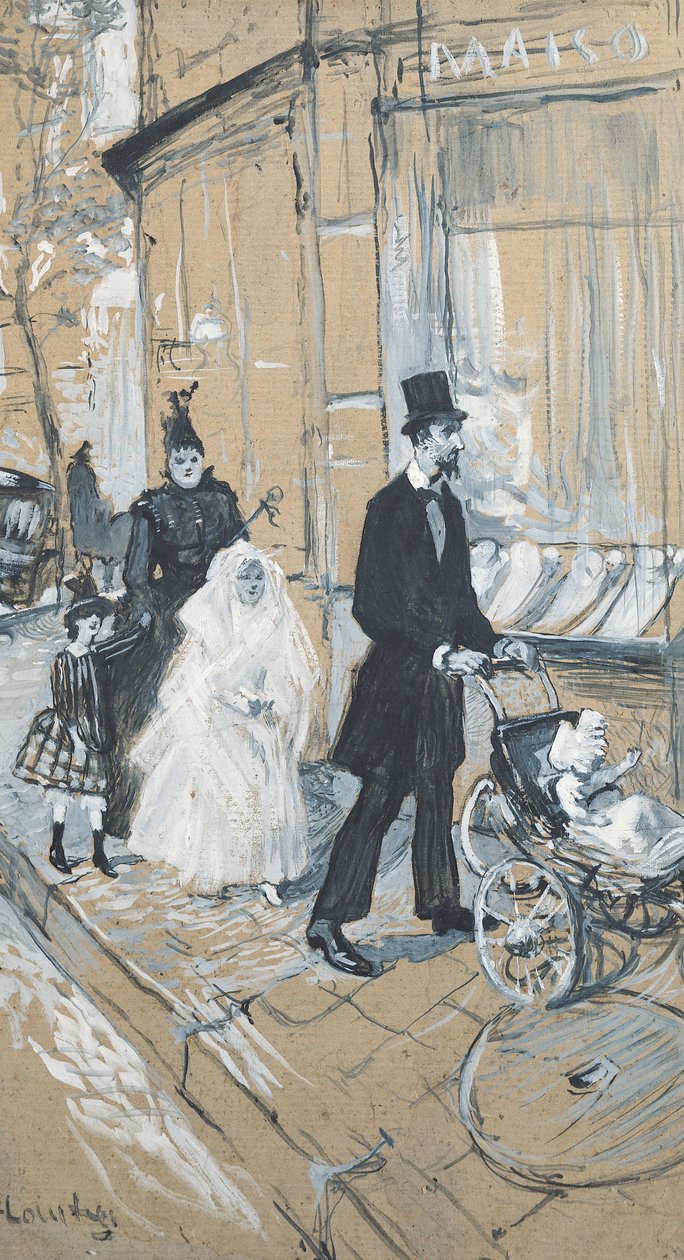 Første nattverdsdag, 1888 (grisaille på papp) av Henri de Toulouse Lautrec