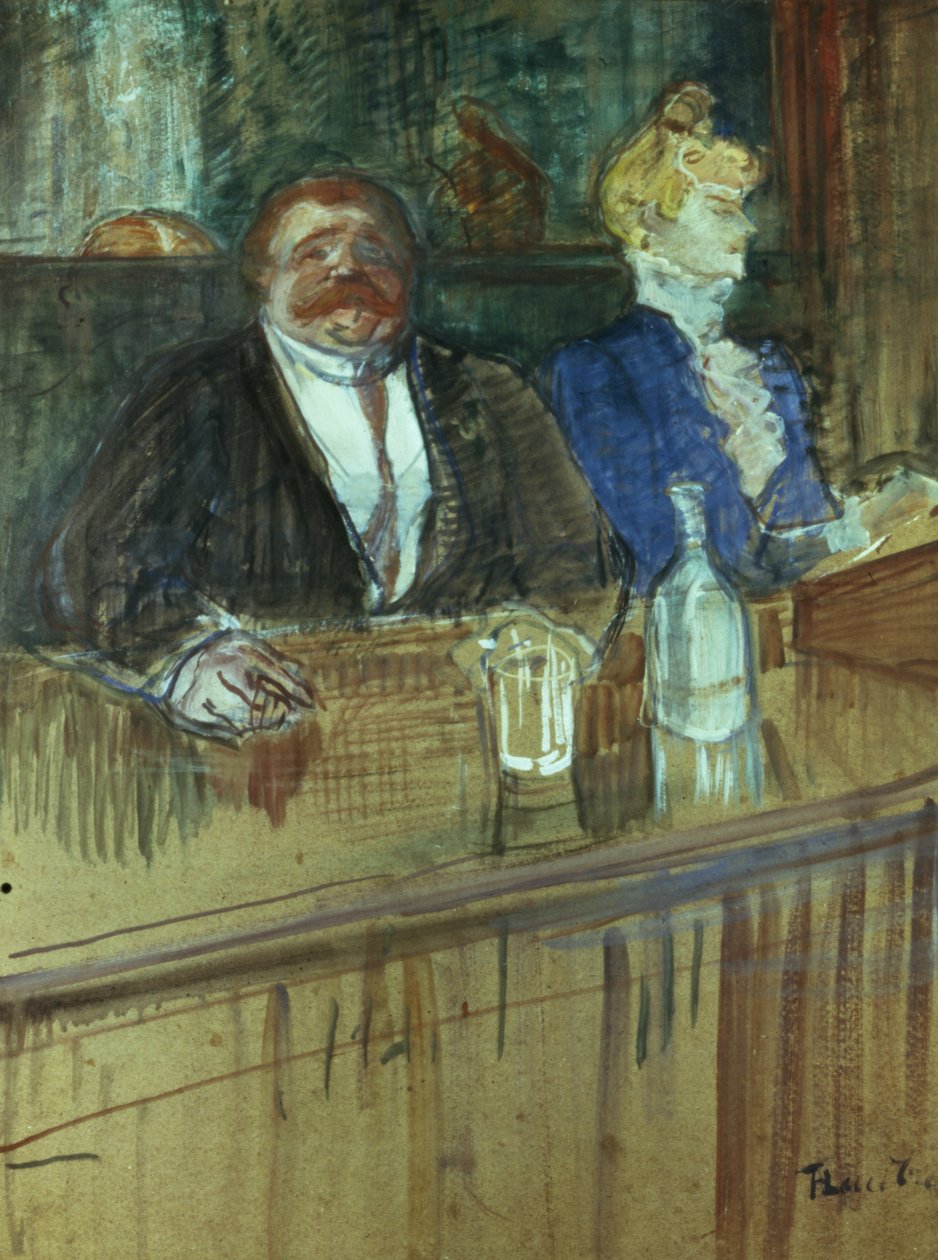 I baren: The Fat Proprietor and the Anemic Cashier, 1898 av Henri de Toulouse Lautrec