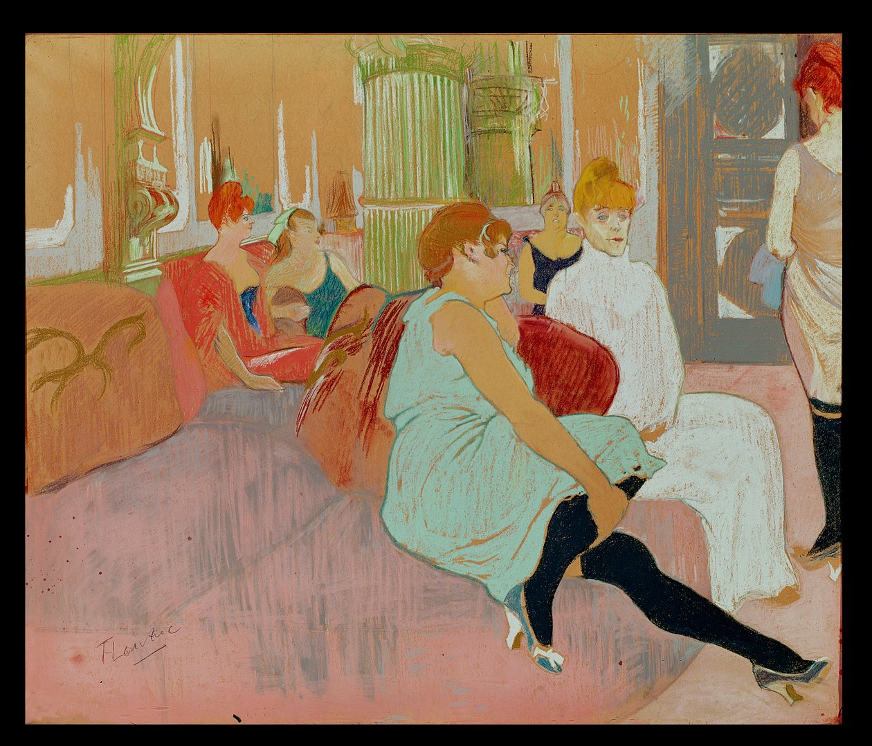 I salongen ved Rue des Moulins, 1894 (pastell på papir) av Henri de Toulouse Lautrec