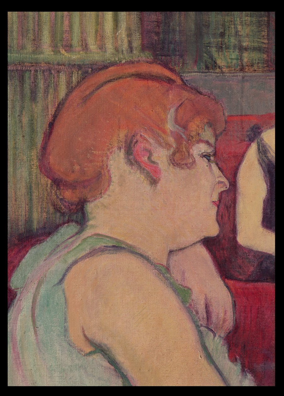 I salongen ved Rue des Moulins, detalj av en av kvinnene, 1894 (kull og olje) av Henri de Toulouse Lautrec