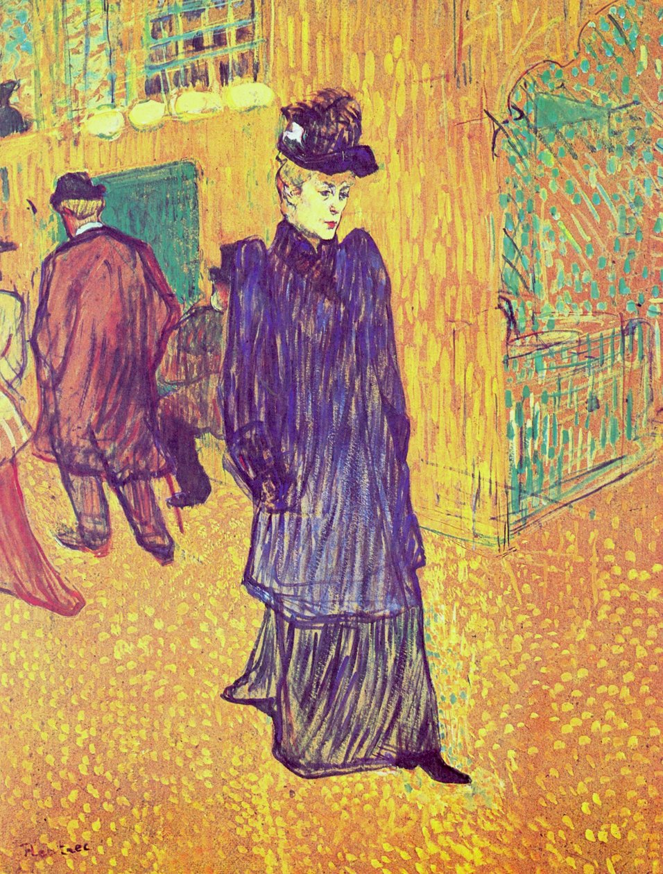 Jane Avril forlater Moulin Rouge av Henri de Toulouse Lautrec