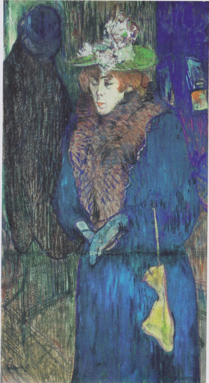 Jane Avril går inn i Moulin Rouge av Henri de Toulouse Lautrec
