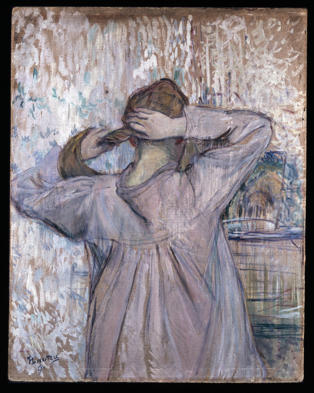 La Toilette, 1891 (olje på papir på kort) av Henri de Toulouse Lautrec