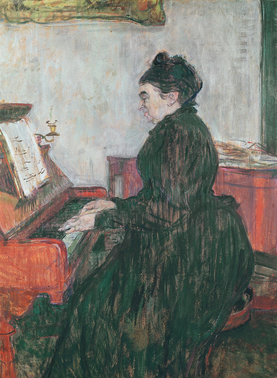 Madame Pascal ved pianoet i salongen til Chateau de Malrome, 1895 av Henri de Toulouse Lautrec