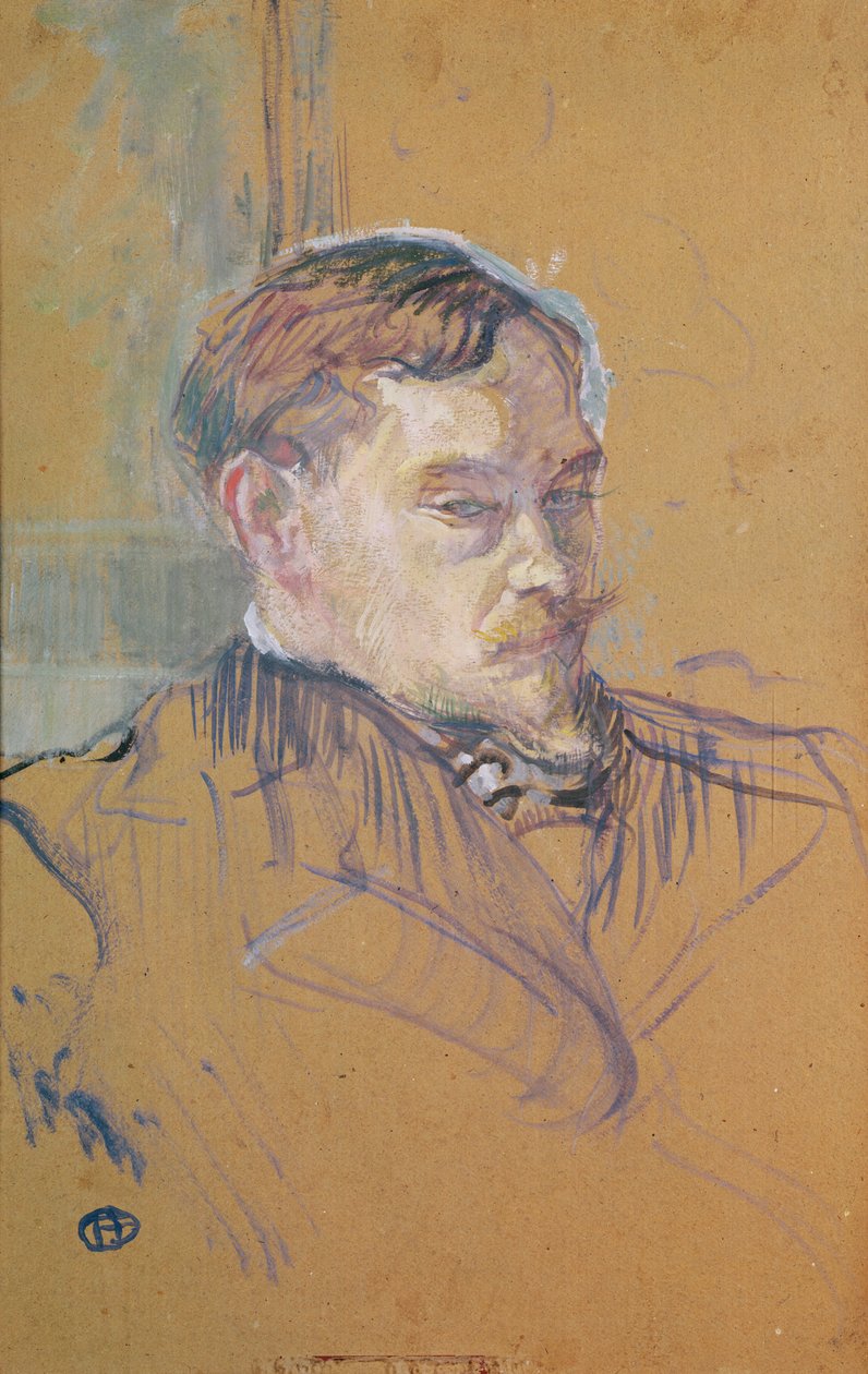 Monsieur Romain Coolus, 1899 (olje på kort) av Henri de Toulouse Lautrec