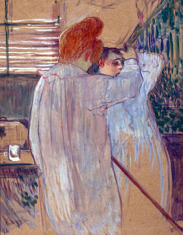 kvinne som greer håret av Henri de Toulouse Lautrec