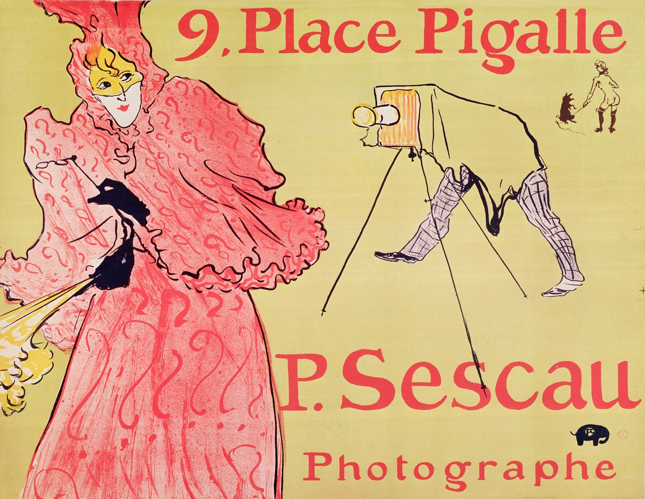 P. Sescau Photographe (plakat), 1894 (litografi med fem farger med pensel, fargestift og sprutteknikk) av Henri de Toulouse Lautrec