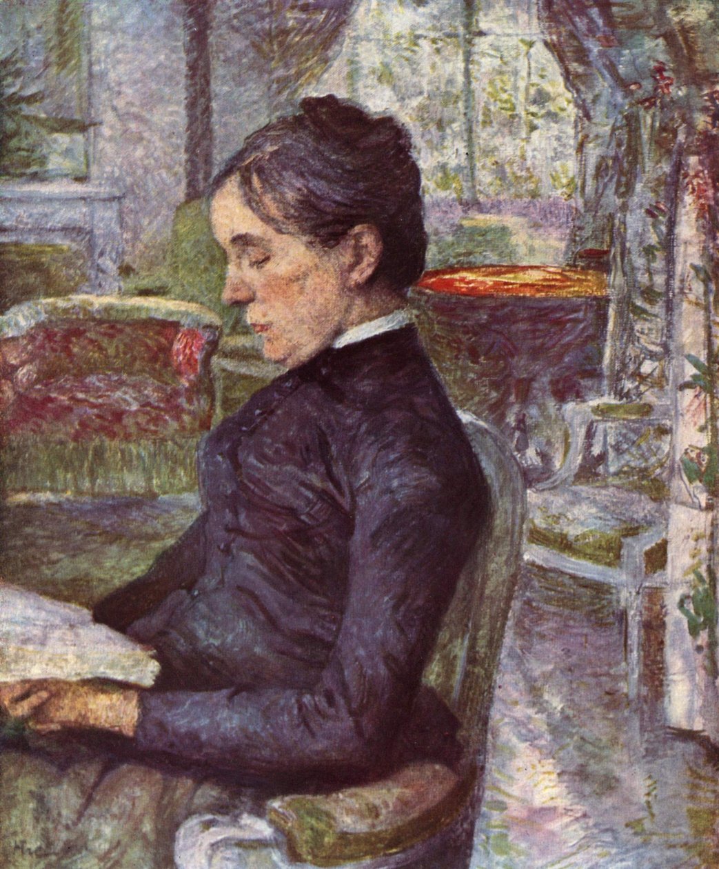 Portrett av grevinne A. de Toulouse-Lautrec av Henri de Toulouse Lautrec