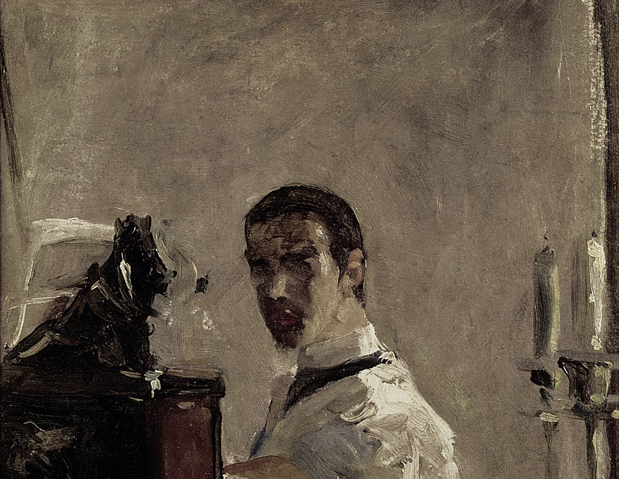 Selvportrett, 1880 (detalj av 37178) av Henri de Toulouse Lautrec