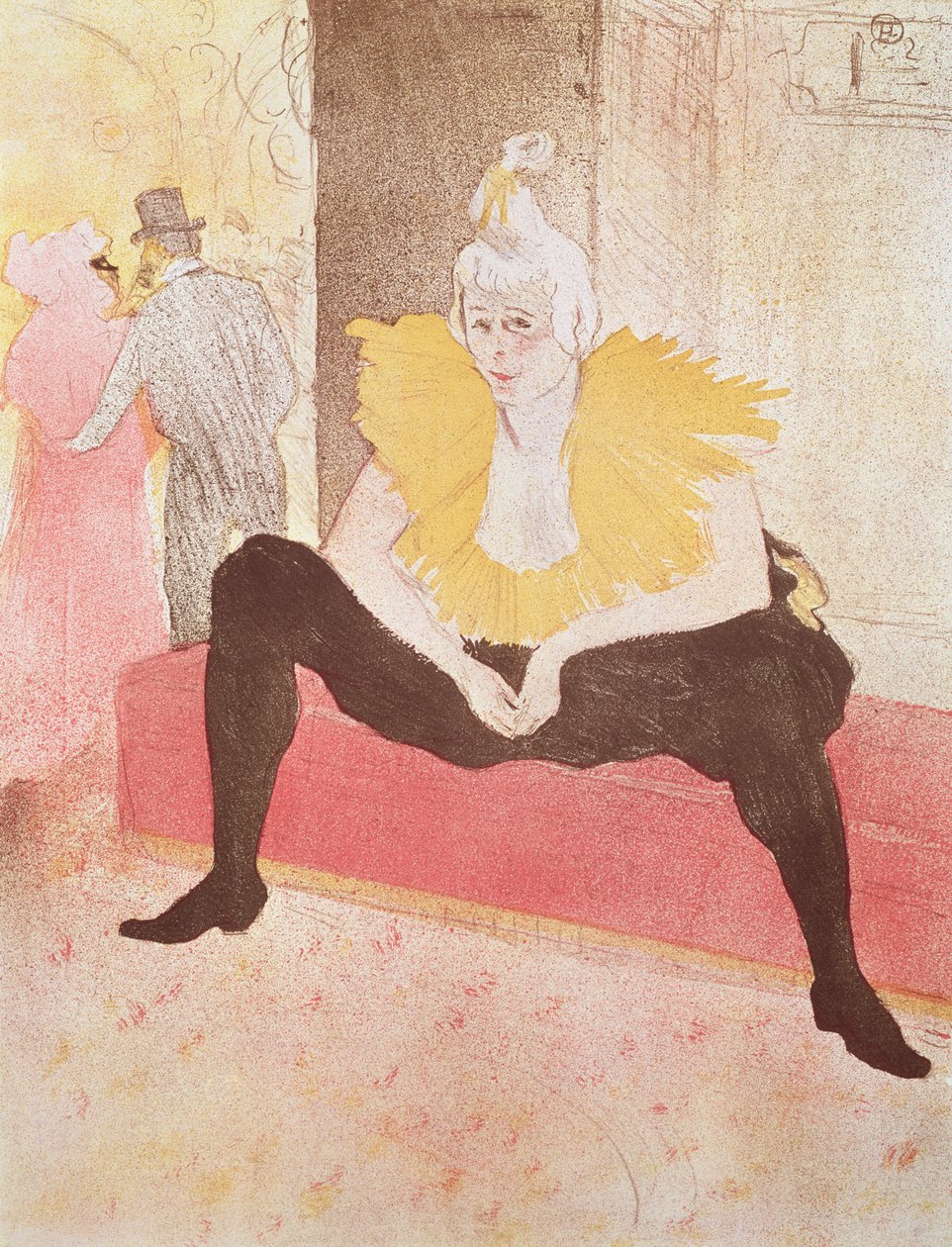 The Clowness Cha-U-Kao sittende, 1896 av Henri de Toulouse Lautrec