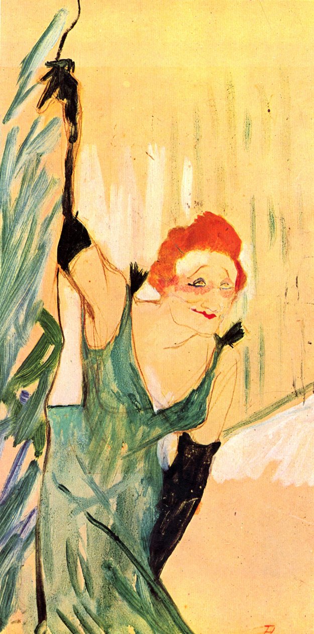 Yvette Guilbert hilser publikum av Henri de Toulouse Lautrec