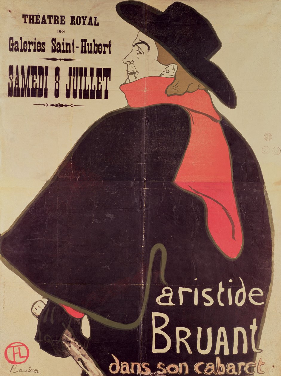 Aristide Bruant i sin kabaret, 1893 av Henri de Toulouse Lautrec