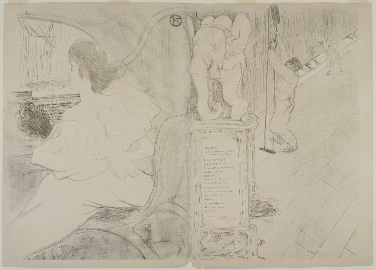 Omslag til originaltrykket, 1895 (litho i farger på vevd papir) av Henri de Toulouse Lautrec