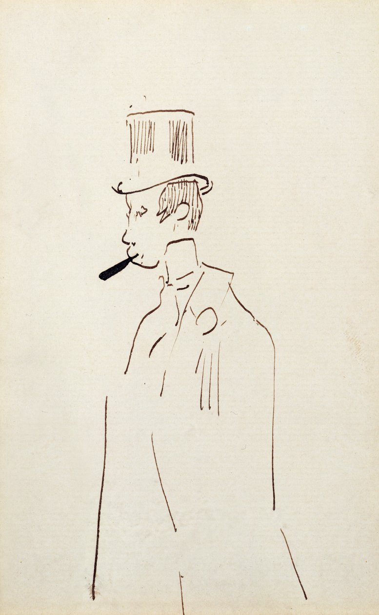 Mann i topphatt, ca. 1890 av Henri de Toulouse Lautrec