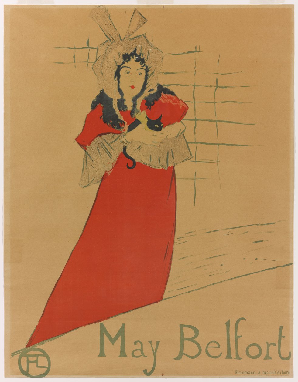 May Belfort, 1895 (pensel, sprut og fargestift litografi, trykt i fem farger på papir) av Henri de Toulouse Lautrec