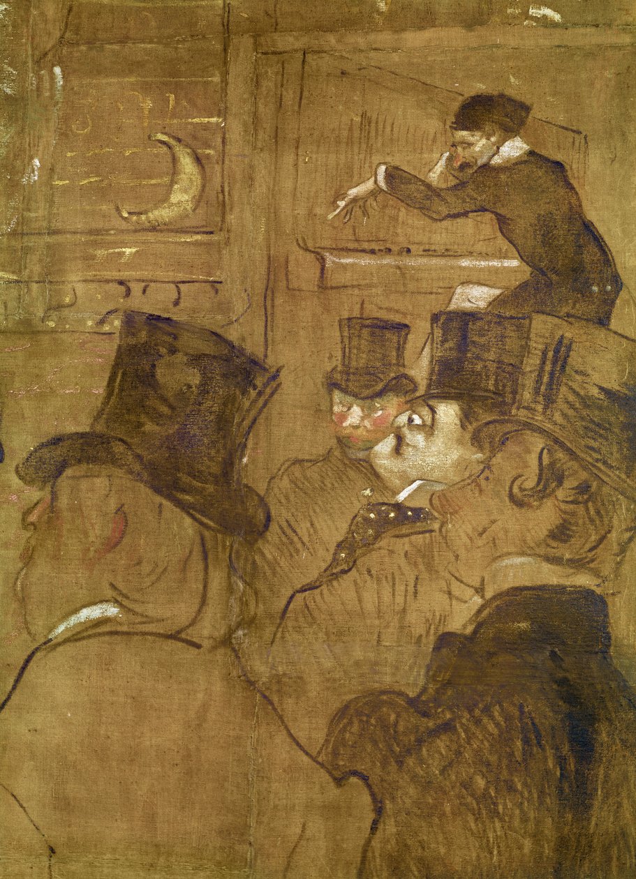Paneler for Baraque de la Goulue, på Foire du Trone i Paris. Den mauriske dansen: La Gouloue Louise Weber ved Foire du Tréne detalj av Oscar Wilde, 1895 olje på lerret av Henri de Toulouse Lautrec