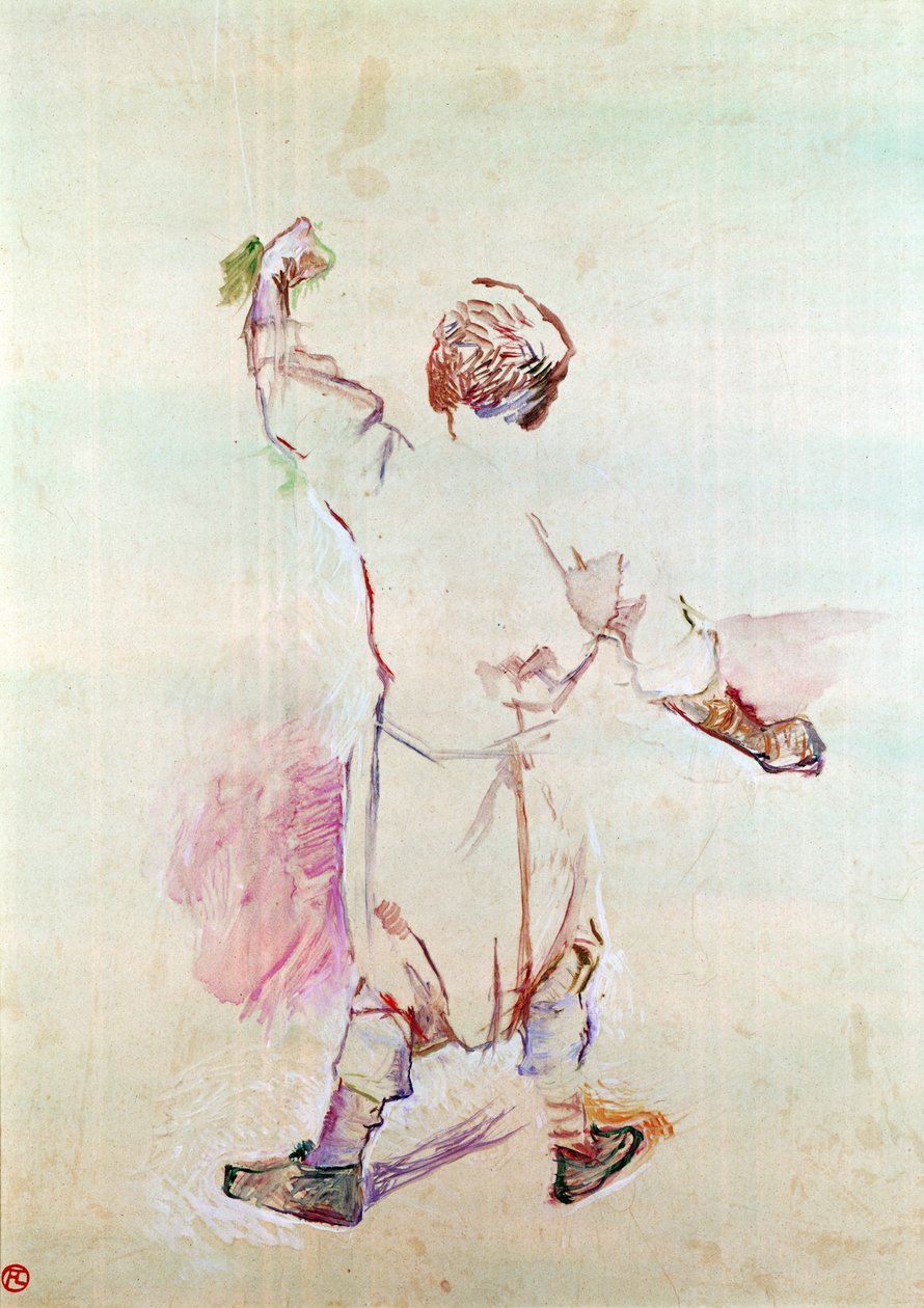 Baksiden av en mann i en lang skjorte, 1888 (olje på tre) av Henri de Toulouse Lautrec