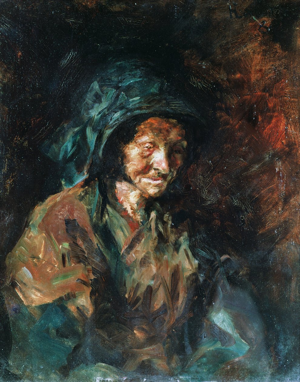 Den gamle kvinnen kjent som "krepsen" fra Le Bosc-regionen, 1882 av Henri de Toulouse Lautrec