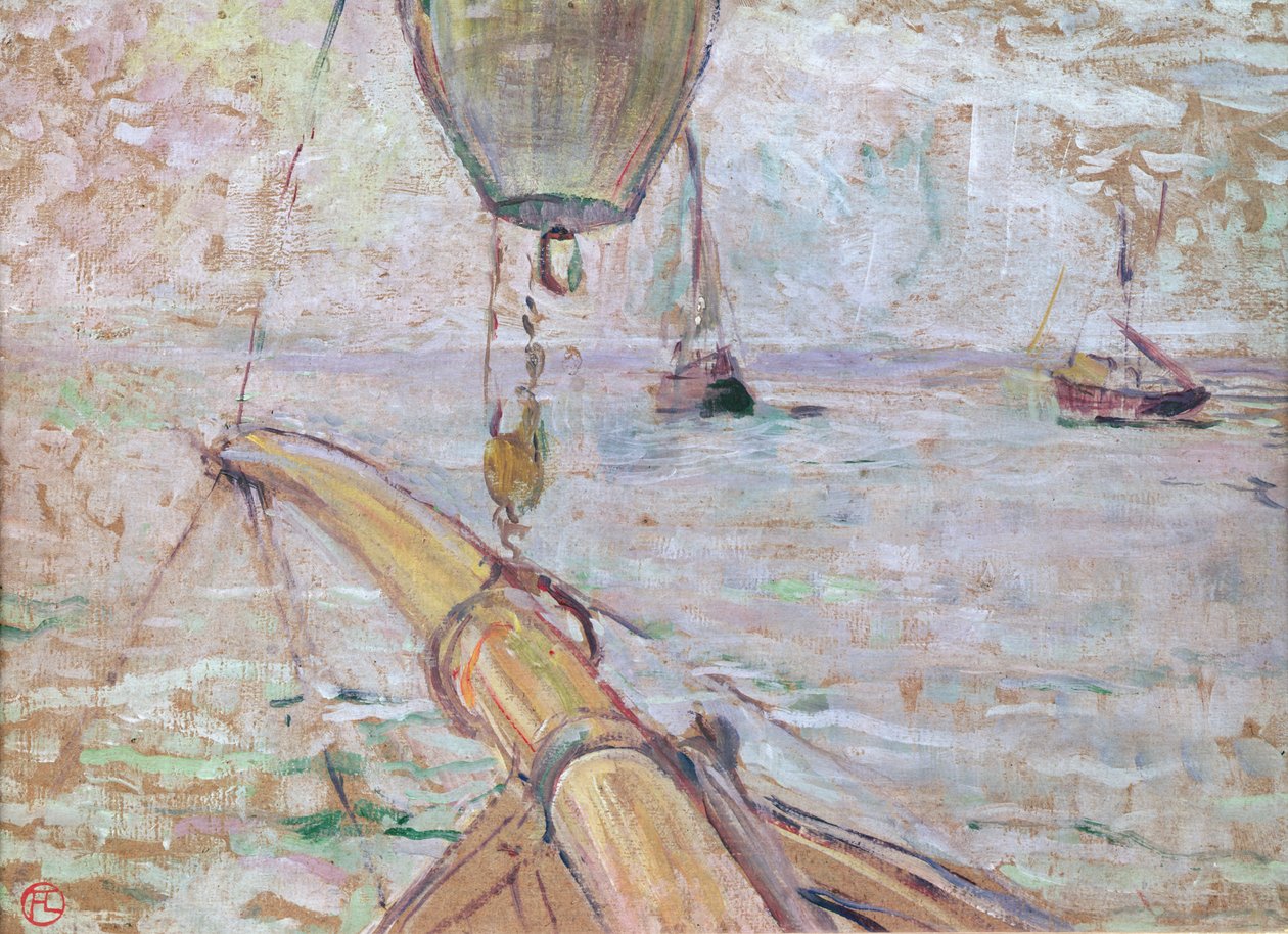 Utsikt over Arcachon fra fronten av Yacht Cocorico, 1889 (olje på tre) av Henri de Toulouse Lautrec