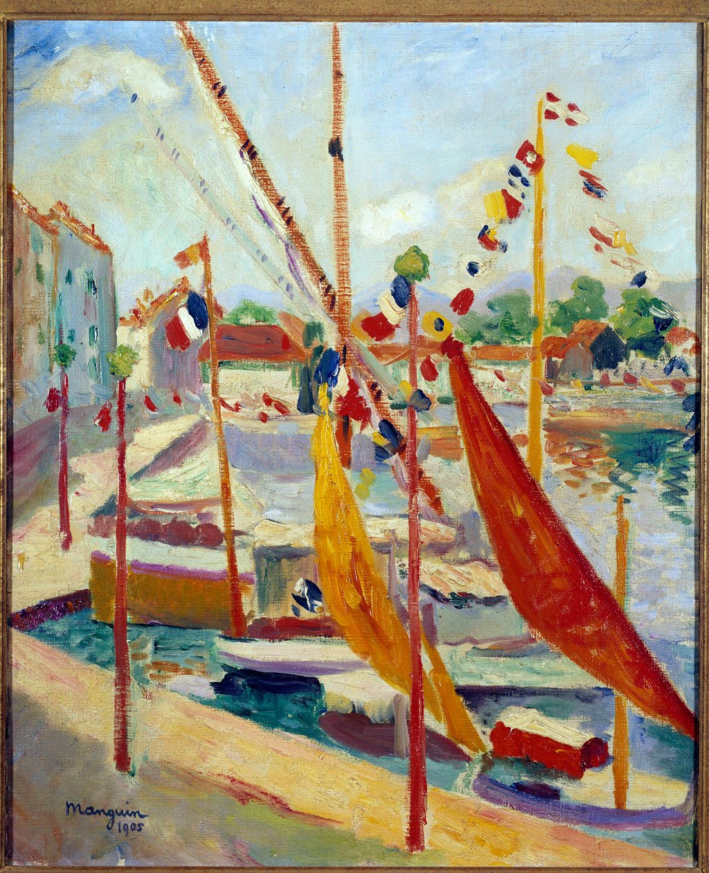 14. juli et Saint Tropez-maleri av Henri Manguin (1874-1949) 1905 Privat samling av Henri Charles Manguin