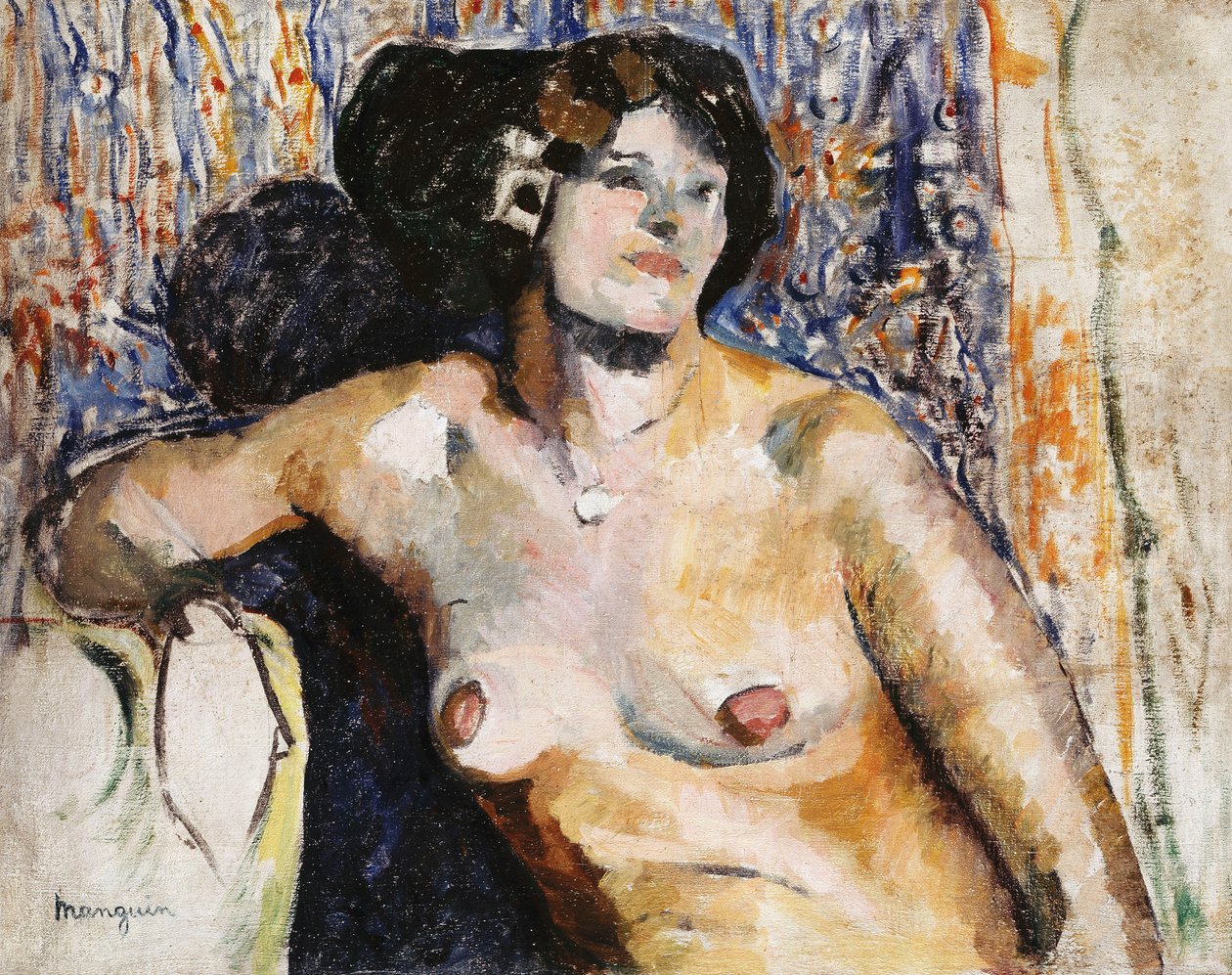Sittende naken; Nu Assis av Henri Charles Manguin