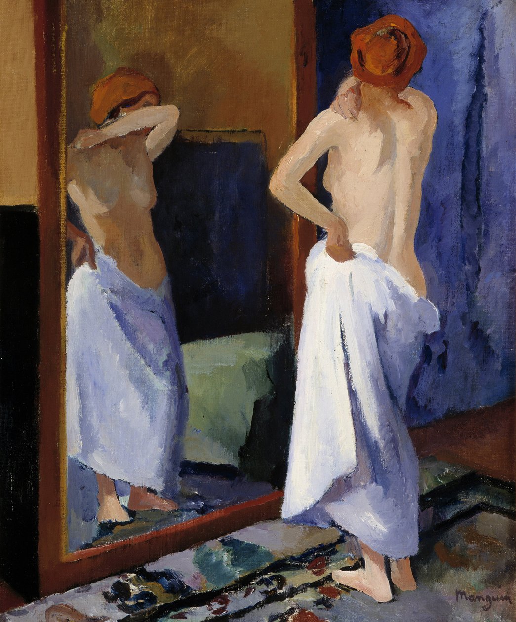 Nude in the Mirror 20. århundre (olje på lerret) av Henri Charles Manguin