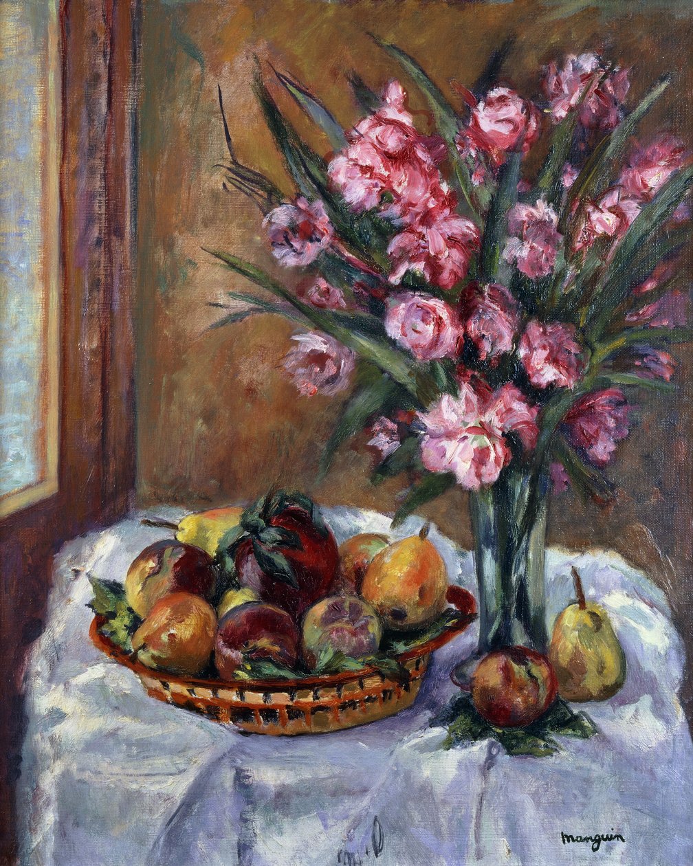 Oleander og frukt; Oleander og frukt av Henri Charles Manguin