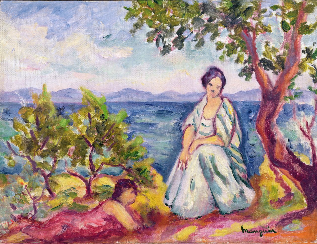 To figurer ved siden av vannet av Henri Charles Manguin