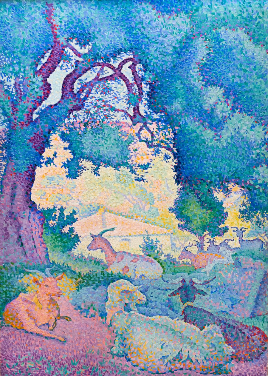 Landskap med geiter av Henri Edmond Cross