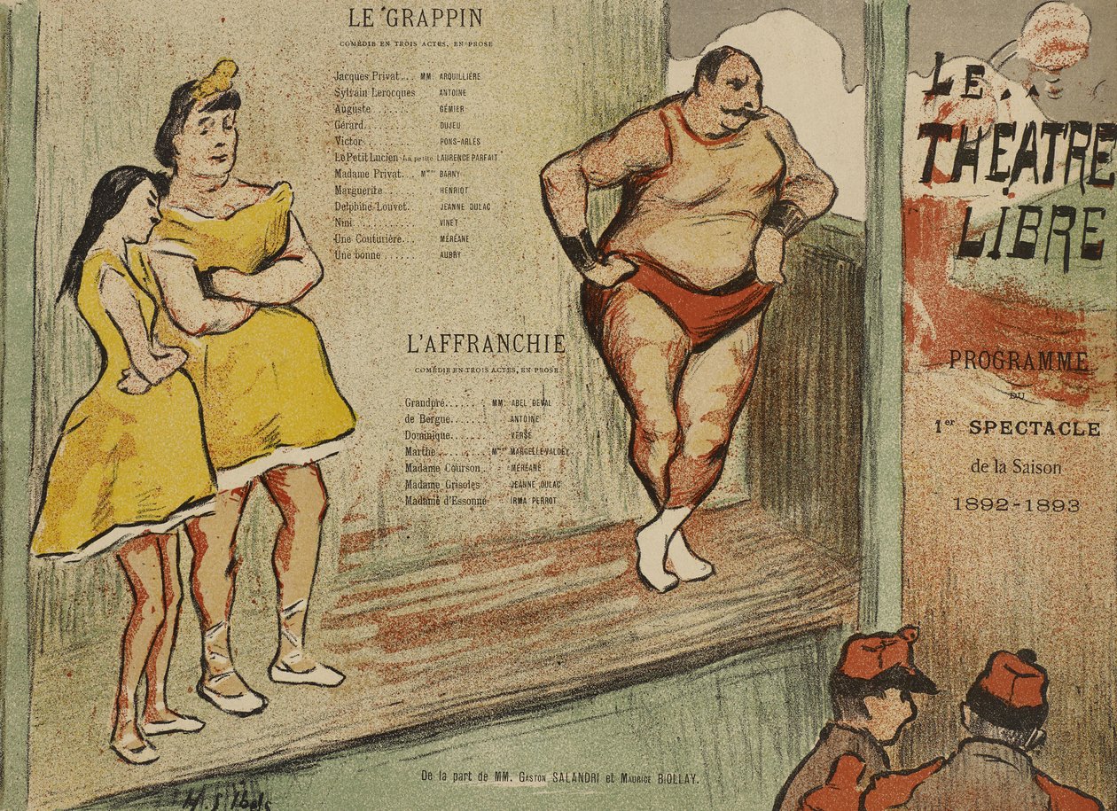 Program for Théâtre Libre-produksjonen av Le Grappin og L