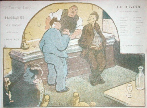 Program for sesongen 1892-3 på Theatre Libre, Paris for stykket 