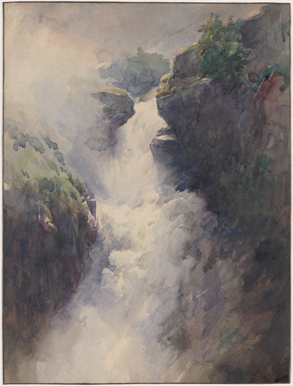 Et fossefall i fjellene av Henri-Joseph Harpignies