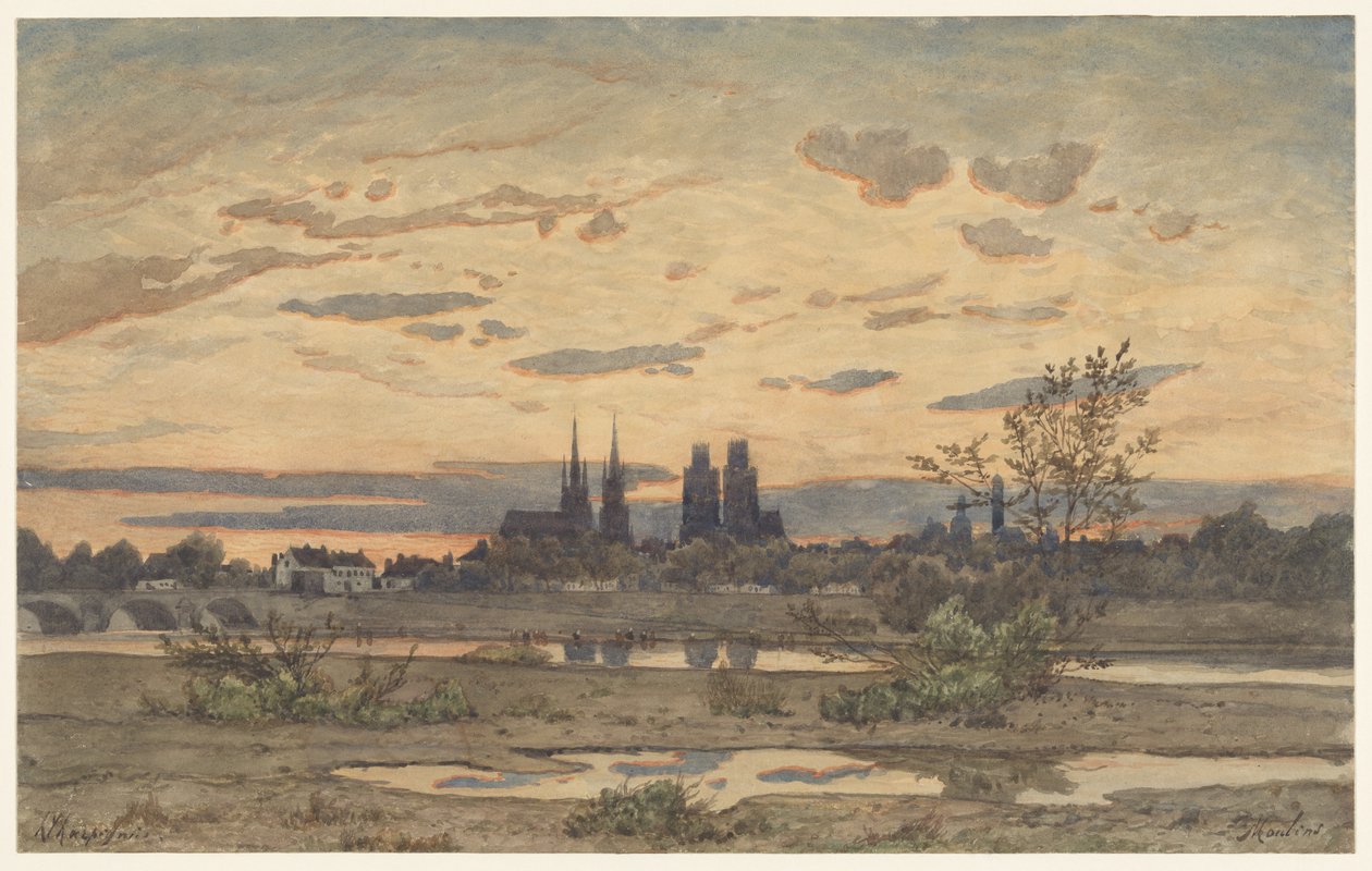 Utsikt over Moulins av Henri-Joseph Harpignies